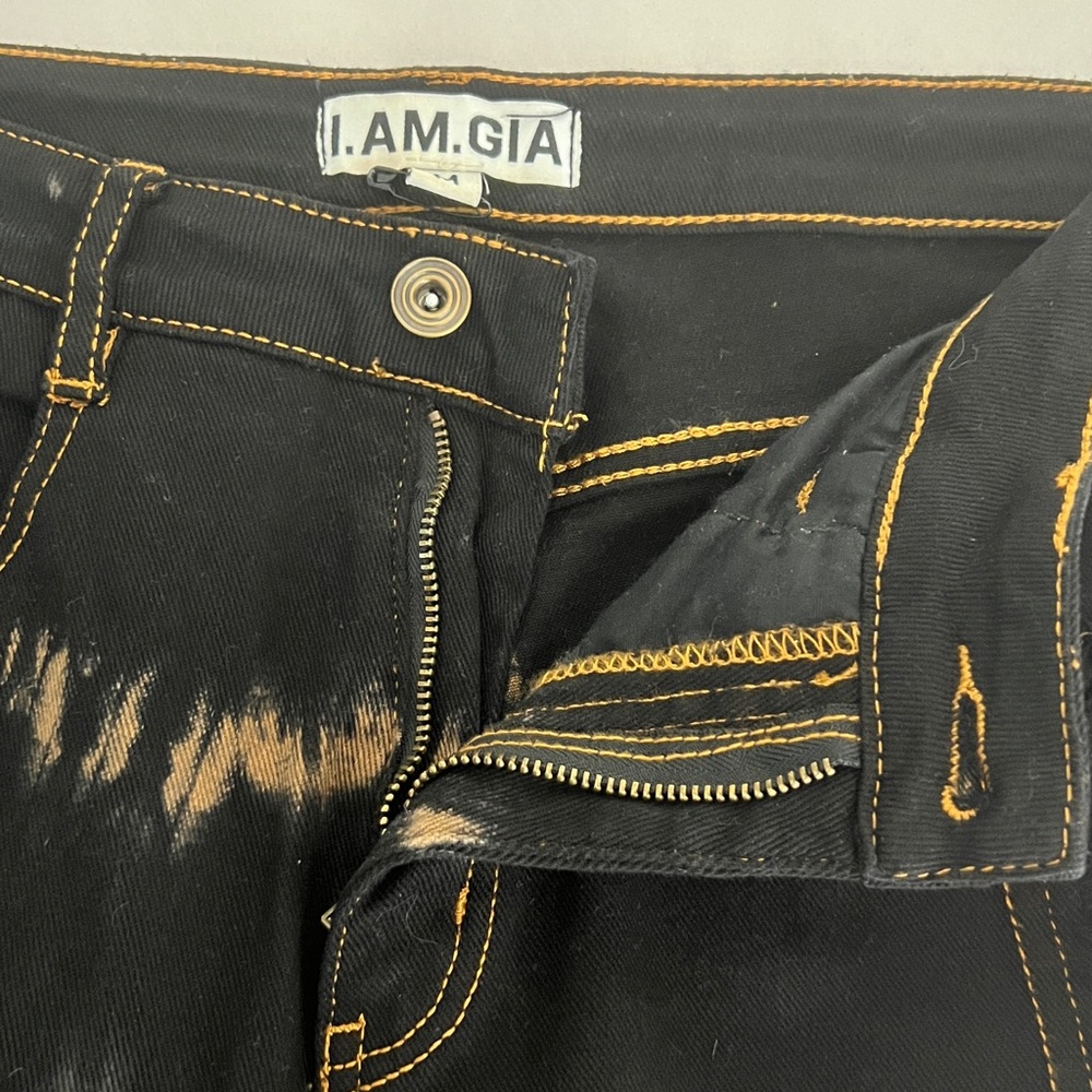 I.AM.GIA Arago Pant Black & Brown Tie-Dye Straight Sz M Cotton Blend Stretch - Picture 3 of 8